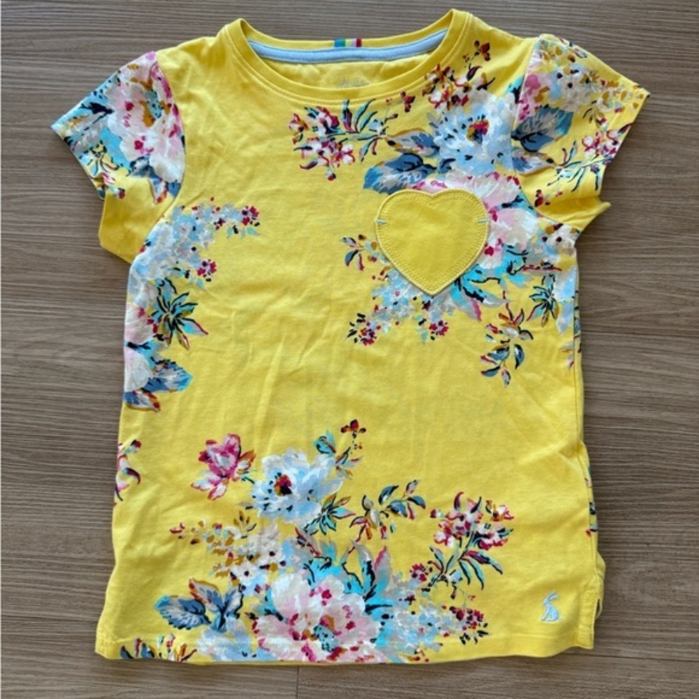 Joules Cassie tee, Yellow Floral, Size 8